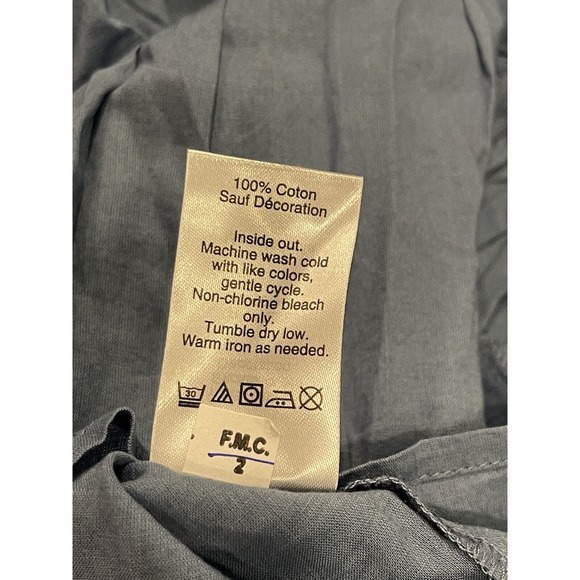 J Crew Women’s Sz 2 New Top Blue Embroidered Peplum Boho NWT - Picture 6 of 6